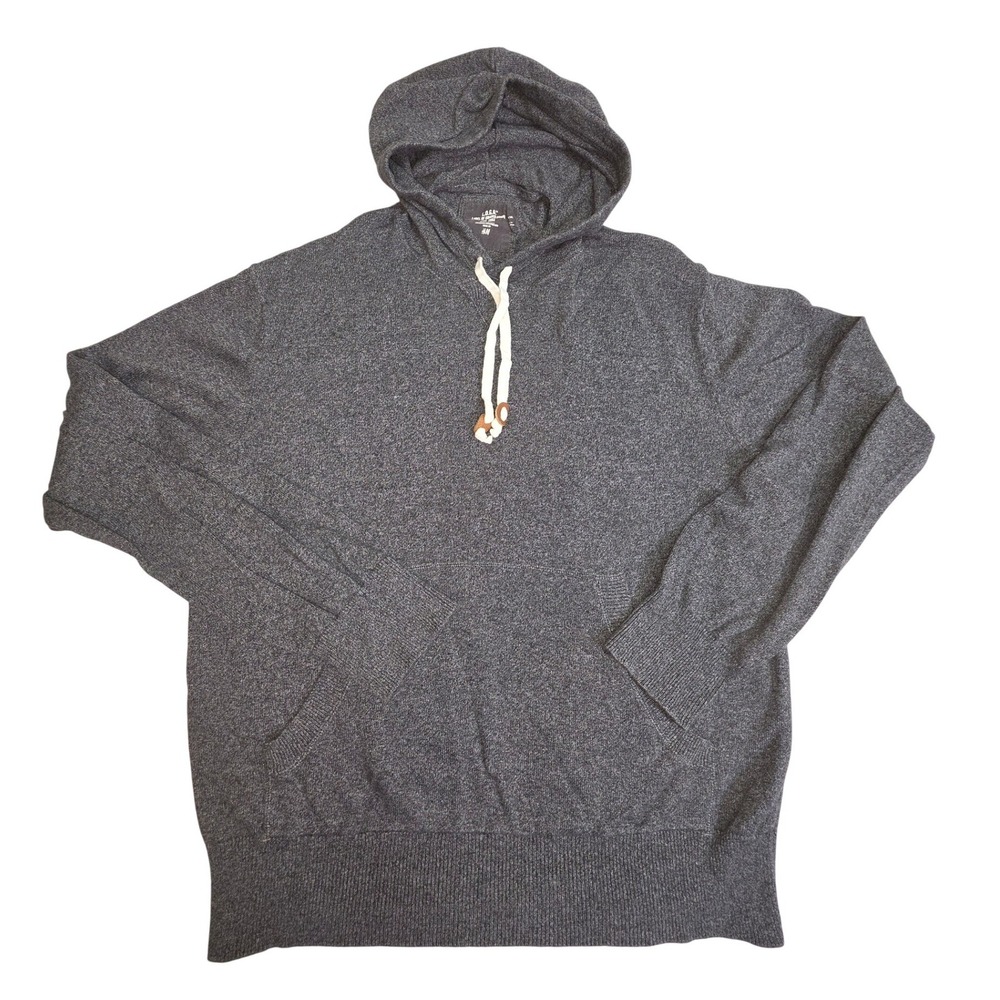 LOGG HM Mens Charcoal Gray 100% Cotton Fine Knit Pullover Hoodie XL O/N 256190